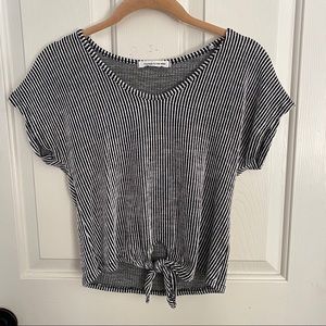 stripped cropped tee
